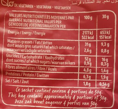 Chips saveur Sel & Vinaigre - Nutrition facts - fr