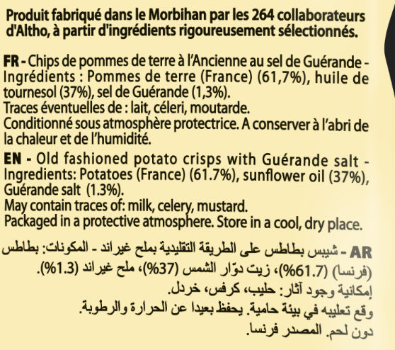 Chips A L'ancienne Sel De Guerande 125G Brets - Zutaten - fr