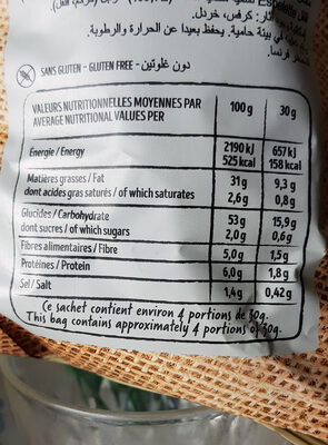 Chips saveur Chèvre piment d'Espelette - Tableau nutritionnel
