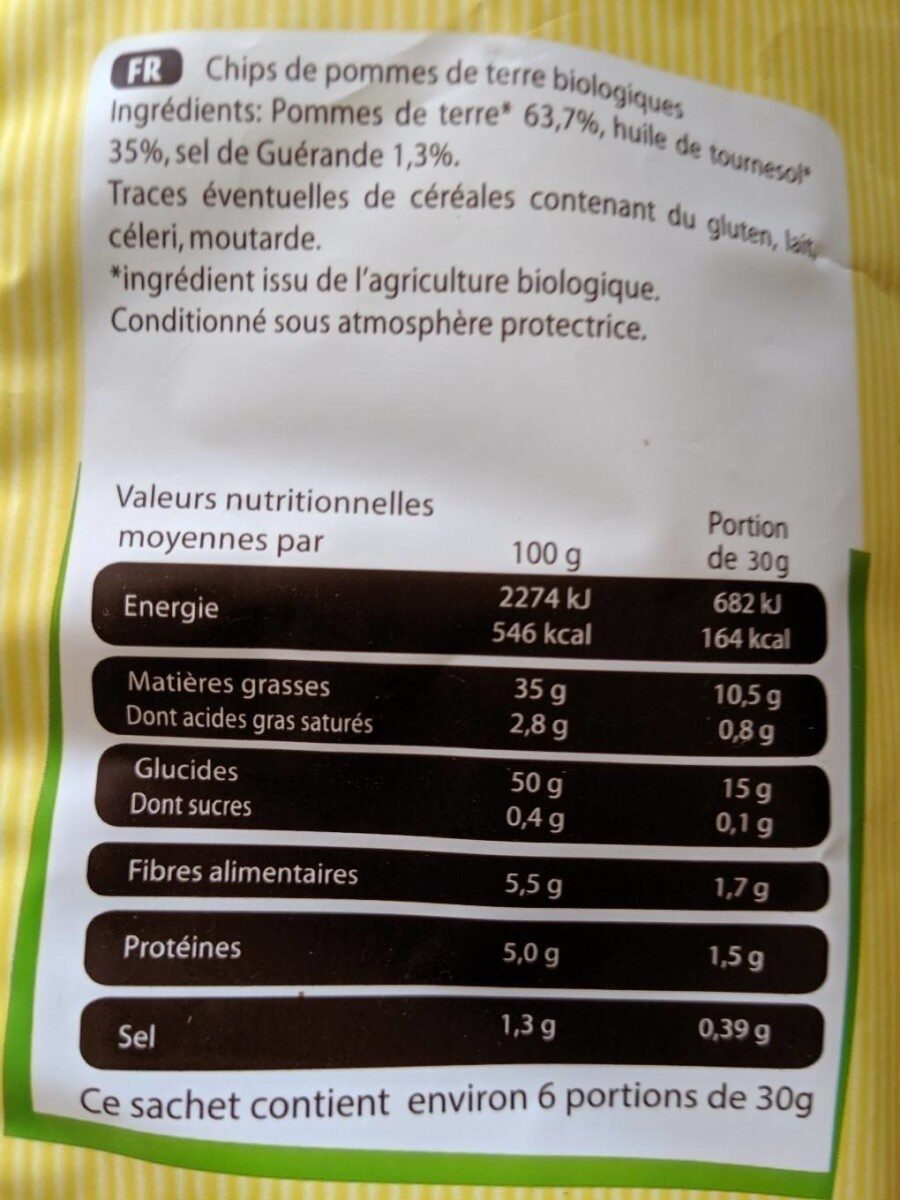 Chips Nature - Información nutricional - fr