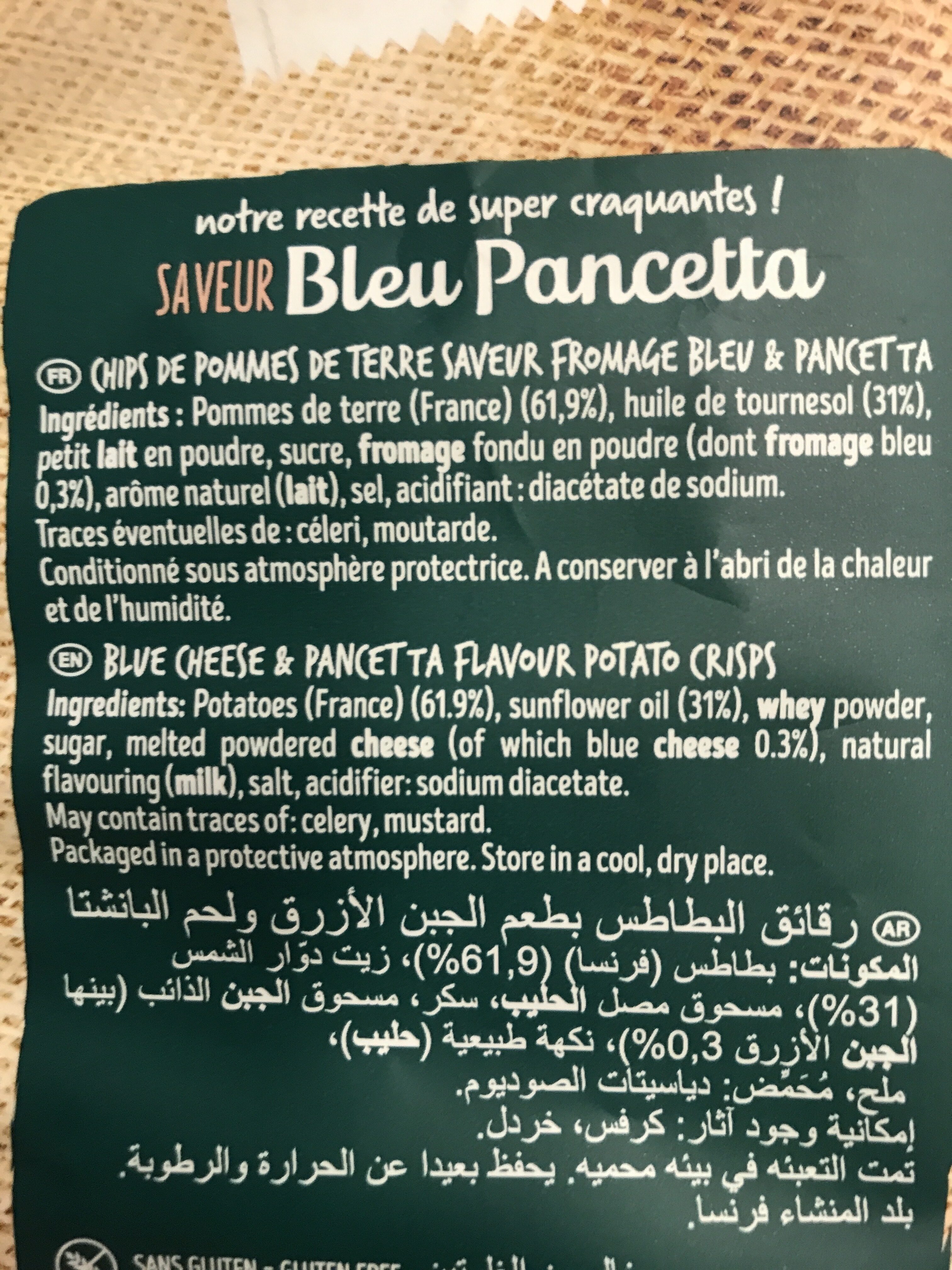 Chips saveur Bleu Pancetta - Ingrediënten - fr