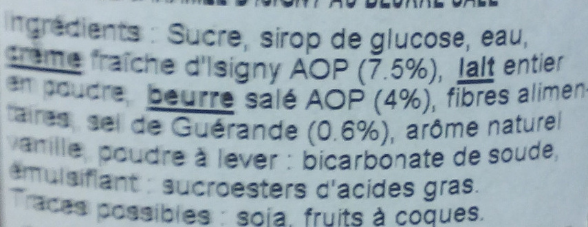 Coulis de Caramel Au Beurre salé - Ingredients - fr