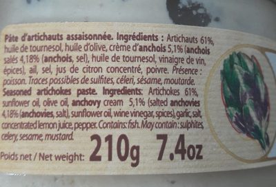 Délice d'Artichauts - Ingredients