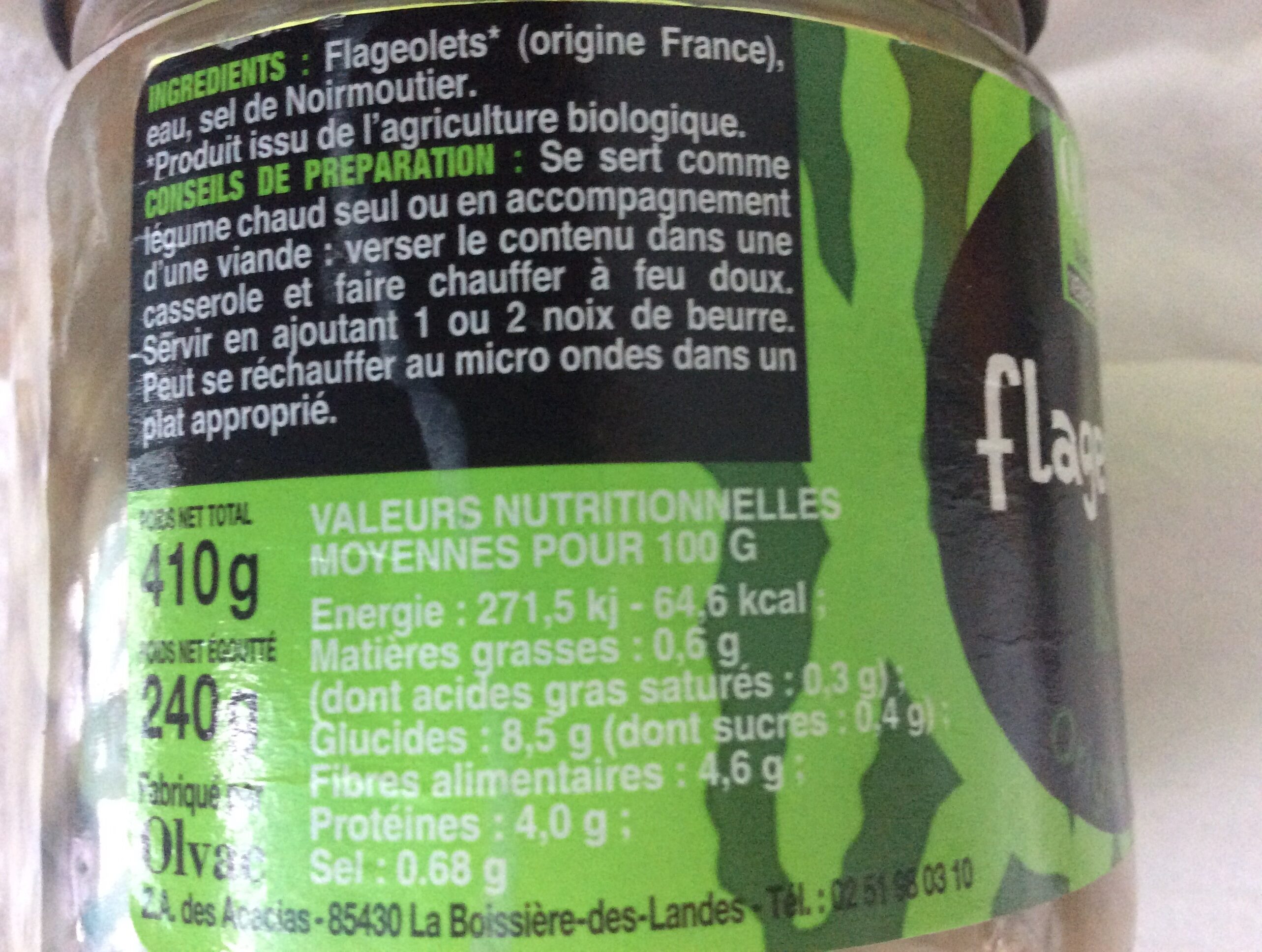 Flageolets Bio origine France - Ingredients - fr