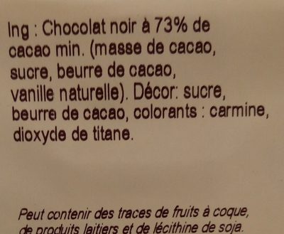 Chocolat noir Paris - Ingrédients