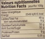 Pâte à Tartiner Noisettes Chocolat Au Lait - Valori nutrizionali - fr