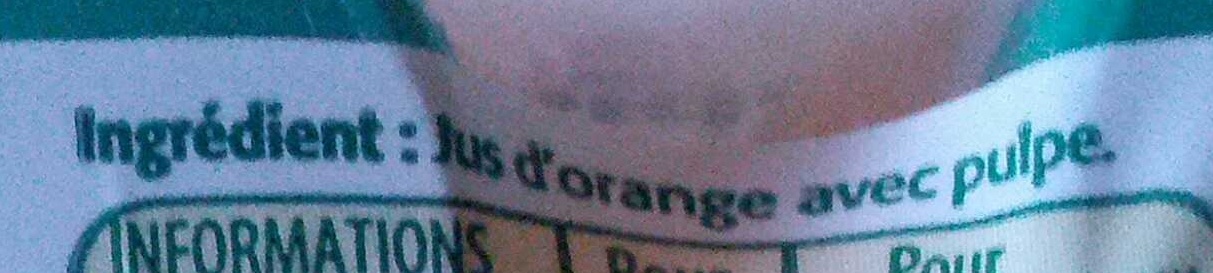 Tropicana Orange avec pulpe 4 x 25 cl - Ingrédients