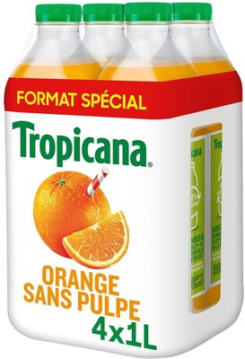 Tropicana 100% oranges pressées sans pulpe format spécial lot de 4 x 1 L - Product - fr