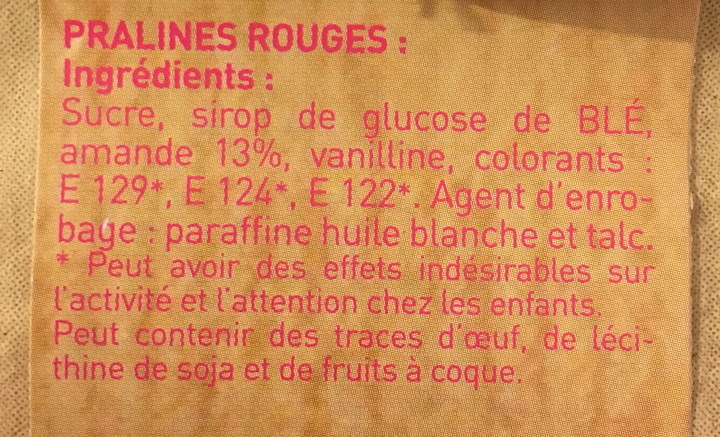 Praline rouge - Ingredients - fr