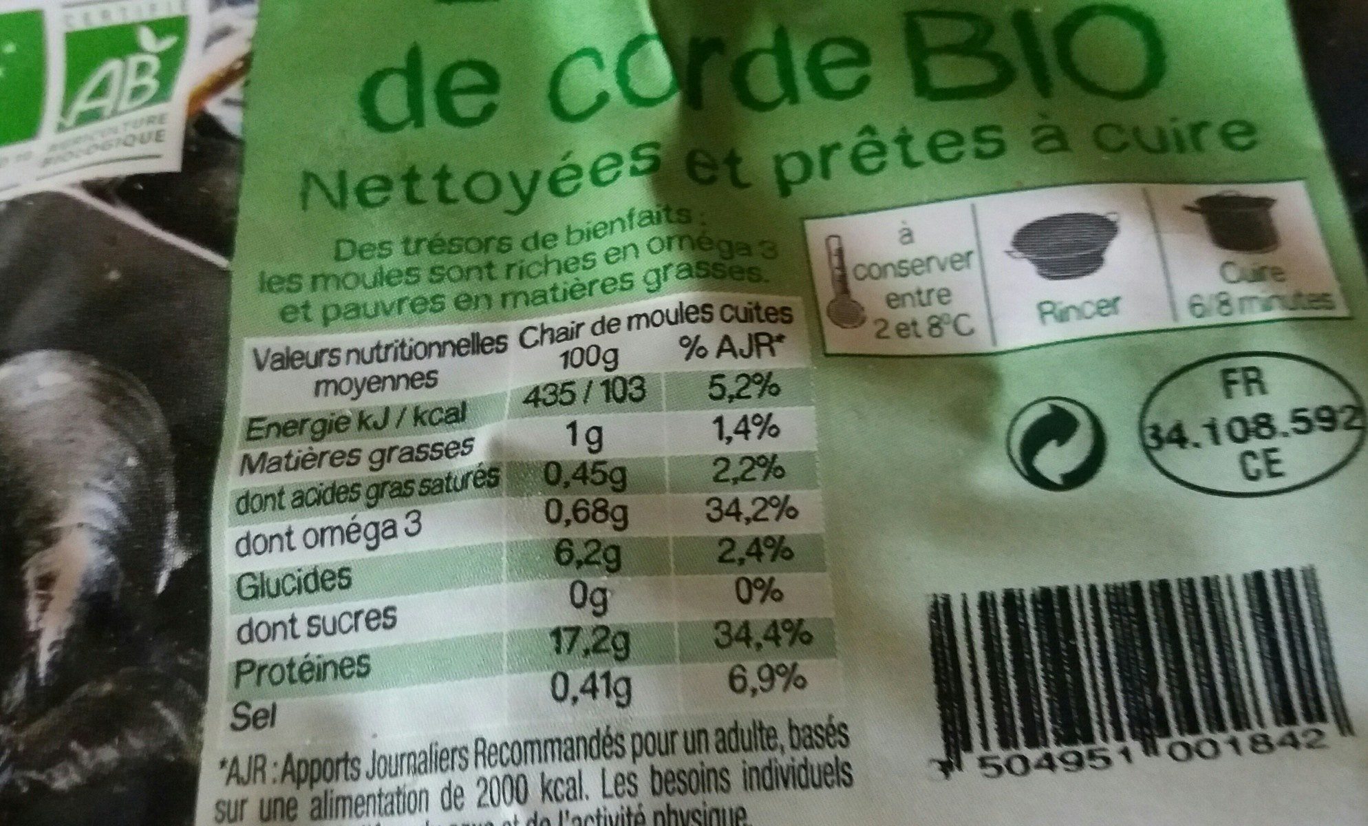 Les moules de corde bio - Ingredients - fr