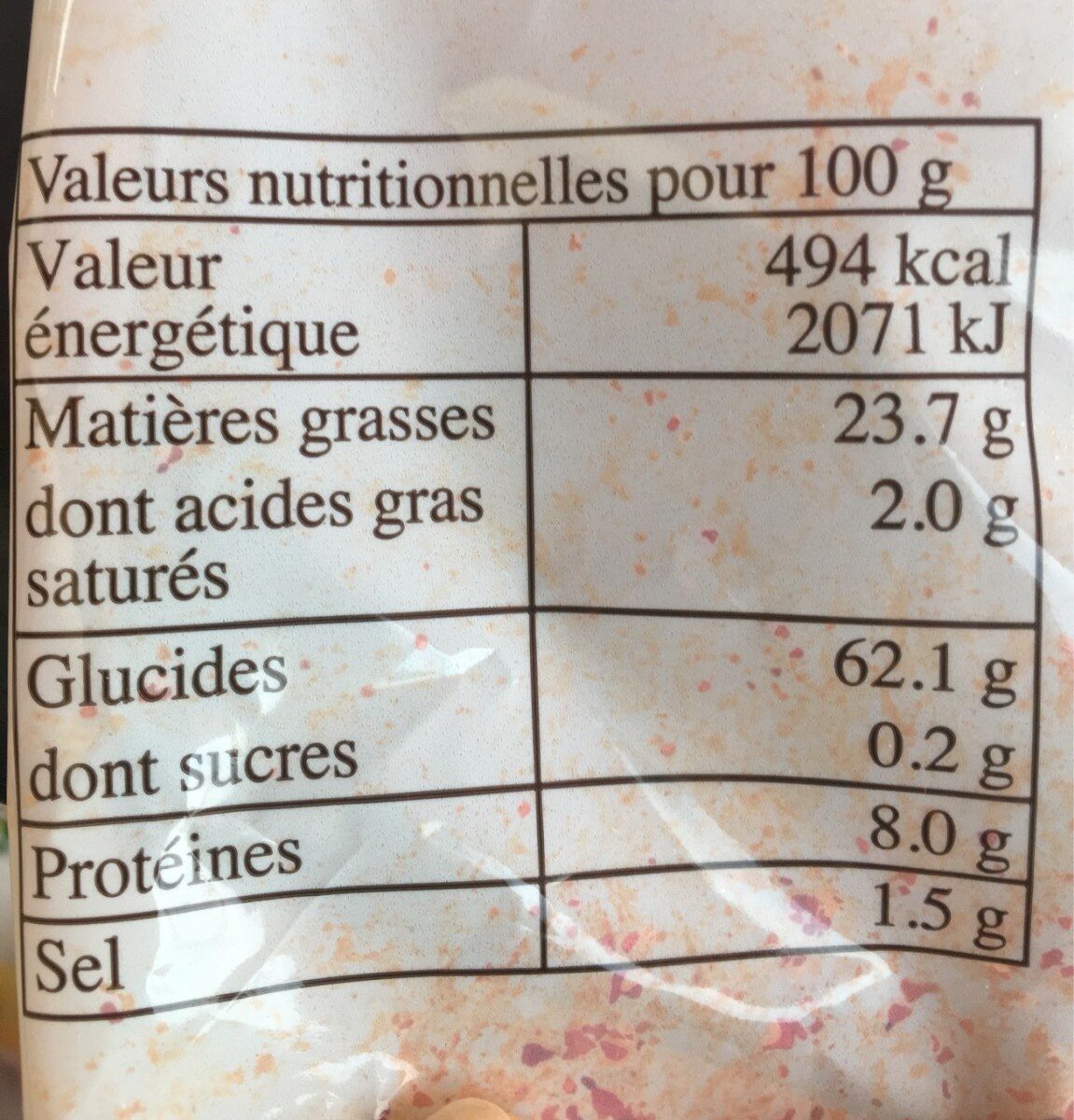 Les chips de l'aveyron - Nutrition facts - fr