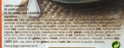 Ficelle Picarde 2 crêpes Jambon, Emmental & Champignons - المكونات - fr