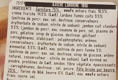 Quiche Lorraine - Ingredienser - fr