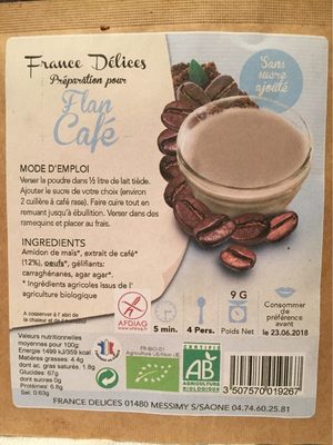 Flan au Café Bio Sans Gluten Sans Sucre Ajouté - Prodotto - fr