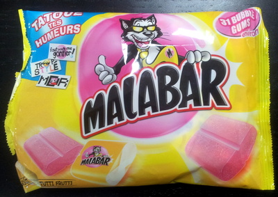Malabar - tutti frutti - Cadbury - 214g (31 bubble gums)