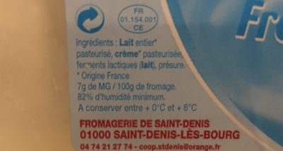 Fromage blanc - Ingredients - fr