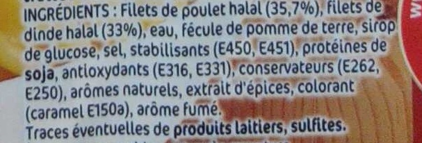 Allumettes de poulet fumées - Ingredientes - fr