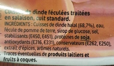Délice de Dinde (68,7%) - Ingredients - fr