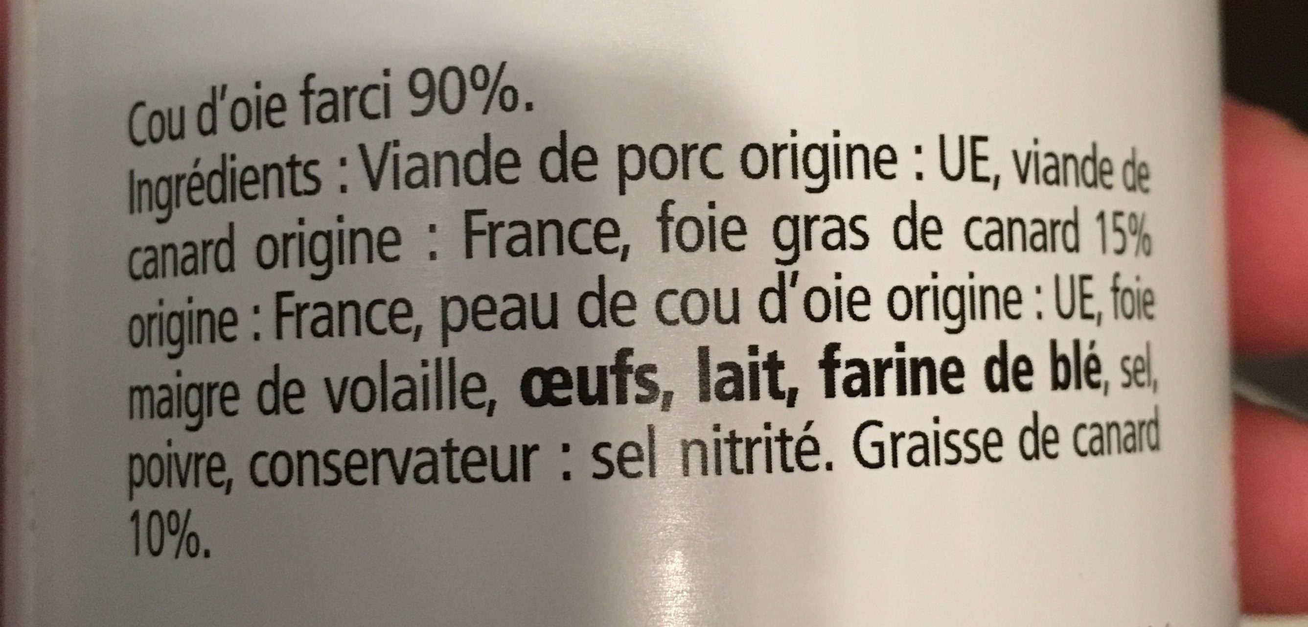 Cou d'Oie Farci - Ingredients - fr