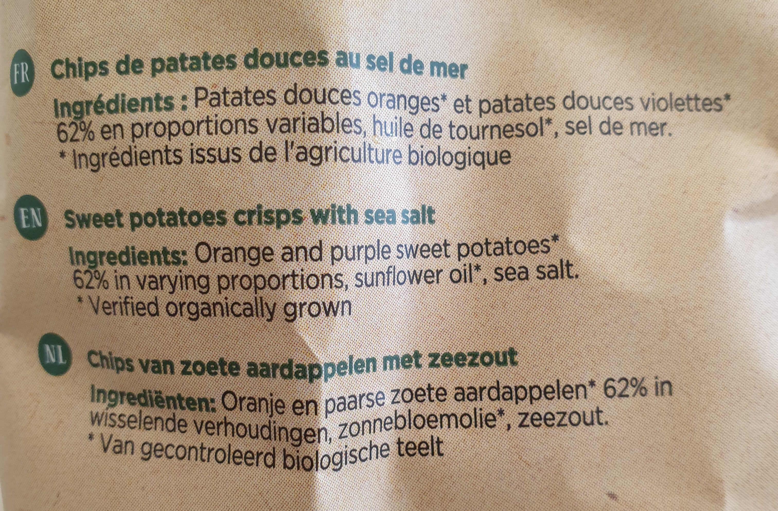 chips patates douces bicolores - Ingredients - fr