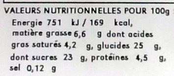 Vanille - gousse de vanille BIO - Nutrition facts - fr