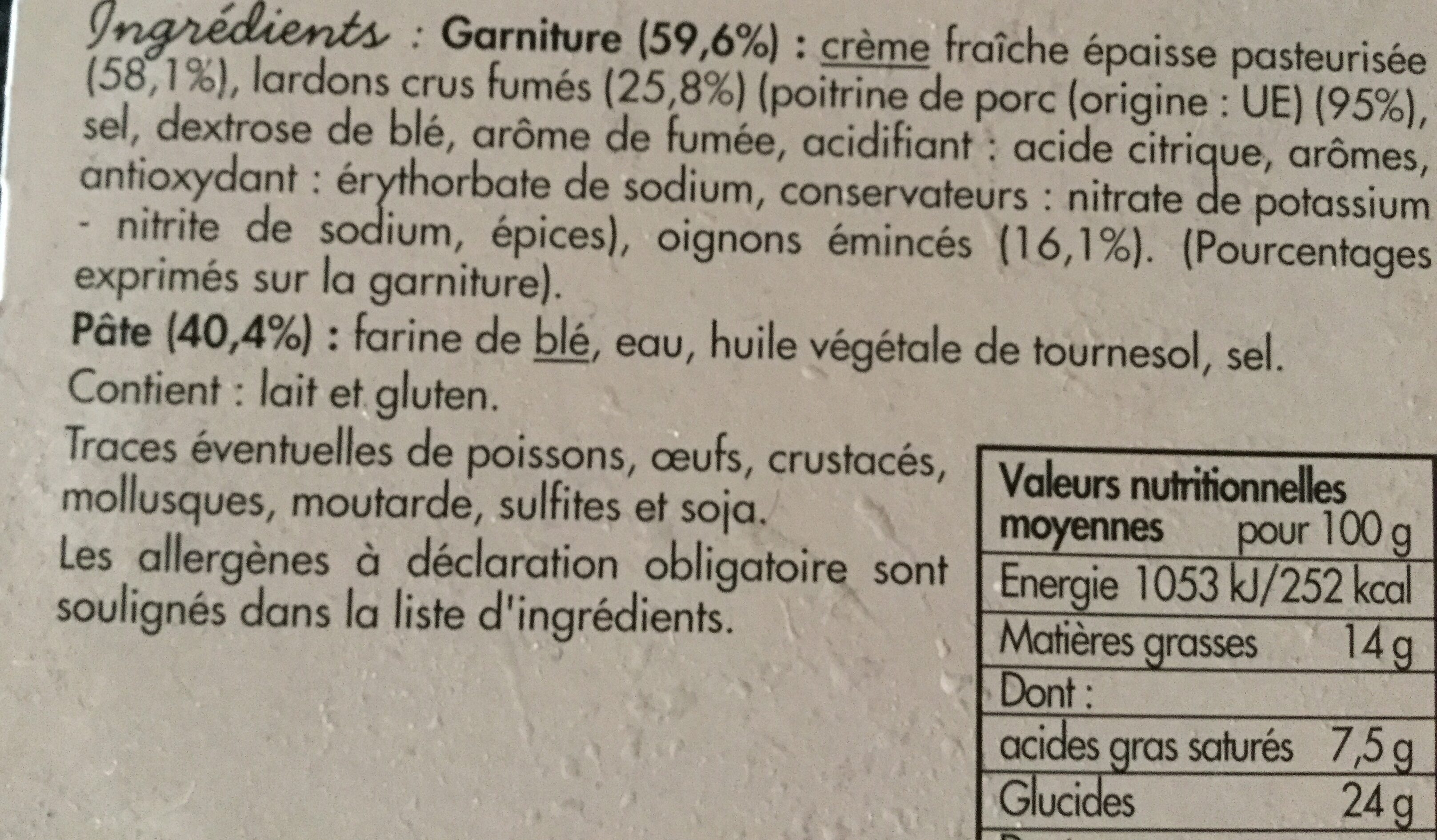 Flamm'kueche - Ingredients - fr