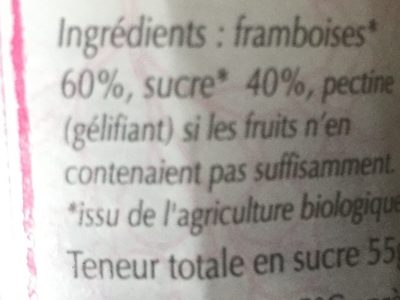 Confiture extra Framboises - Ingredients - fr