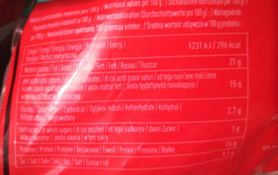 Mozzarella Rapée - Tableau nutritionnel