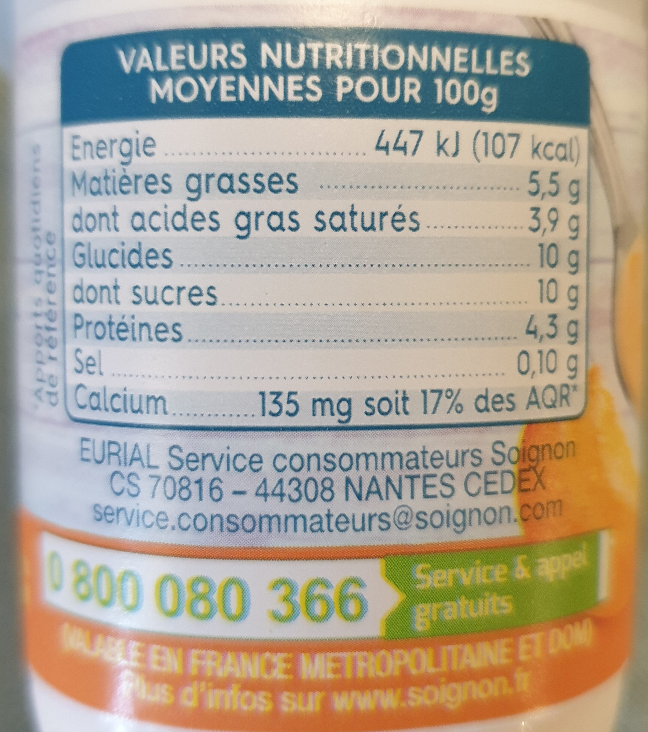 Brassé au lait de brebis - Nutrition facts - fr