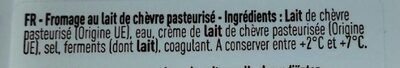 Chèvre à tartiner - Ingredienti - fr