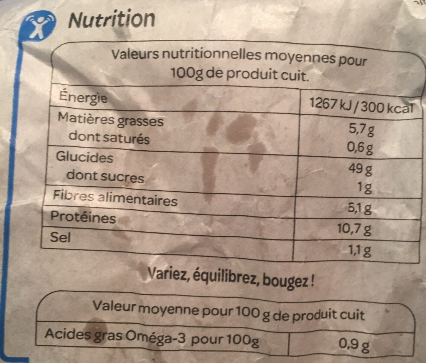 Pavé céréales amandes noisettes - حقائق غذائية - fr