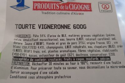 Tourte vigneronne - Ingredients - fr