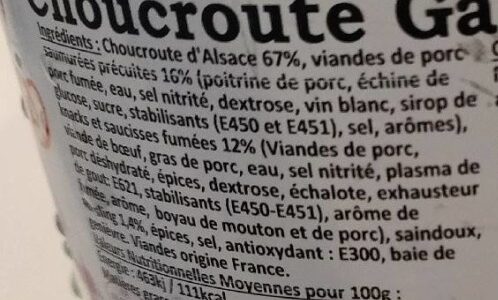 Choucroute garnie d'Alsace - Ingrediënten - fr