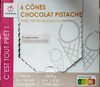 6 cônes chocolat Pistache - Produit