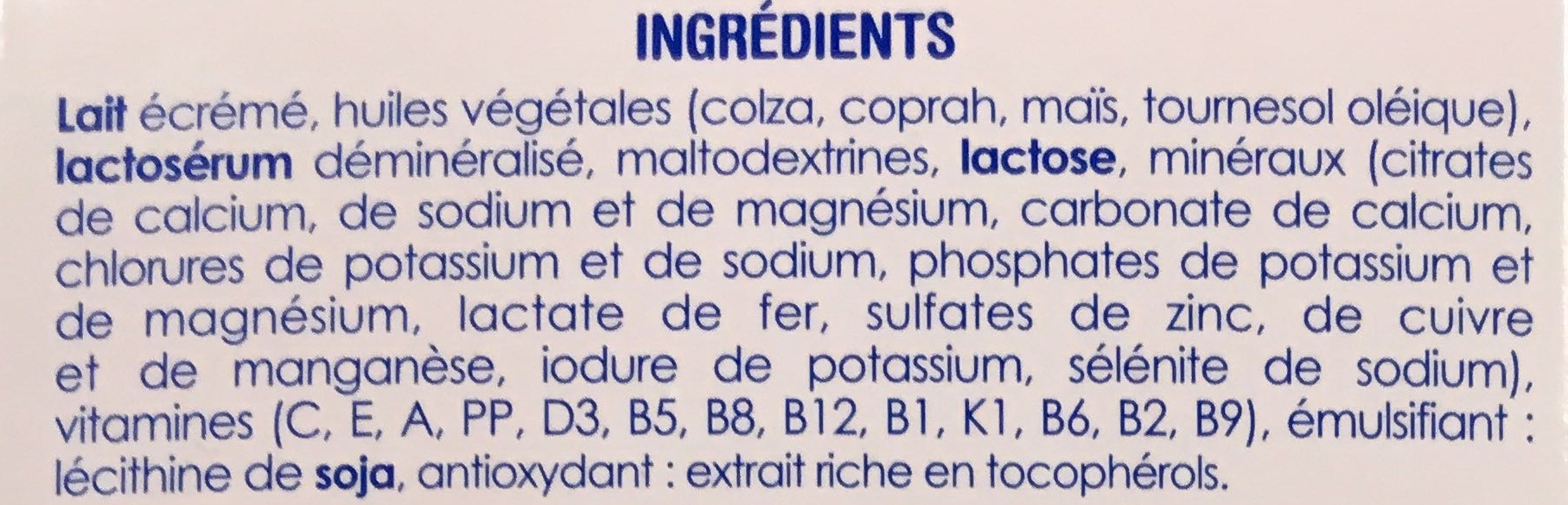 Dosettes Baby 2 - Ingredients - fr