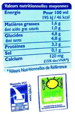 Grandlait - Nutrition facts - fr