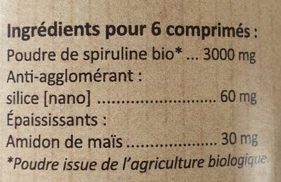 Spiruline bio - Ingredientes - fr