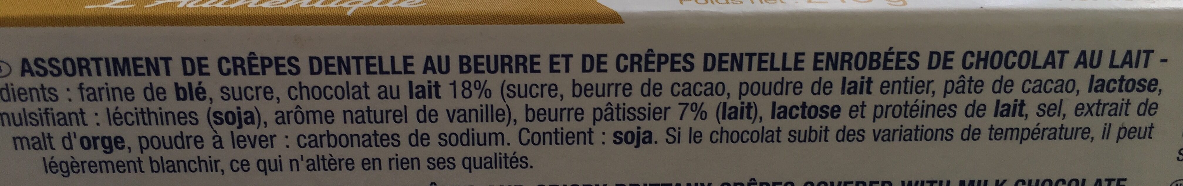 Assortiment crêpes dentelle - Ingredients - fr