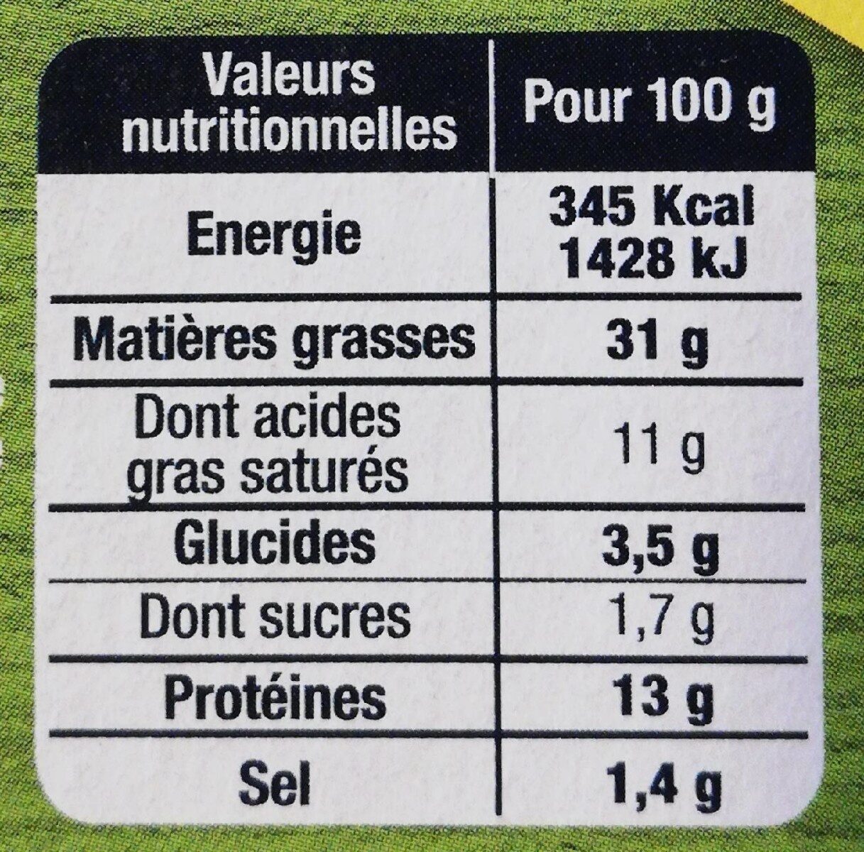 Pâté de campagne bio - Nutrition facts - fr
