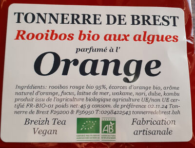 Infusion Rooibos bio aux Algues parfumé à l'Orange - Prodotto - fr