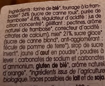 Nonnettes Au Miel🍯Et Fourrées Framboise Bio - Ingrédients