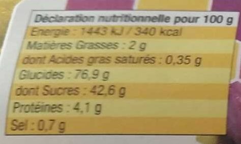 Nonnettes fourrées à la Figue - Nutrition facts - fr