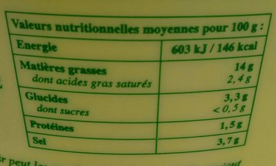 Olives lucques - Nutrition facts - fr