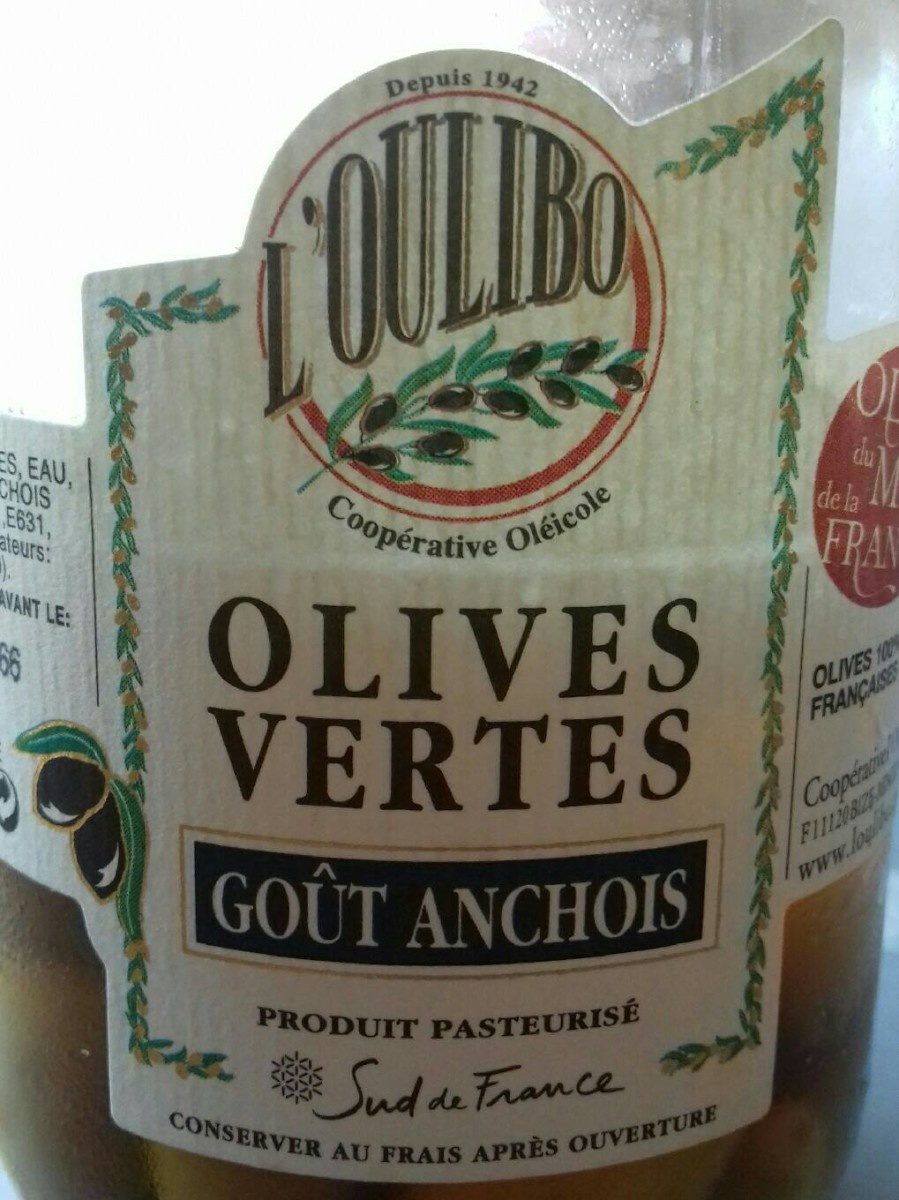 Olives vertes  gout anchois - Product - fr