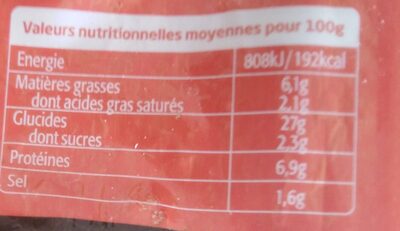 Nems au porc surgelés - Nutrition facts - fr