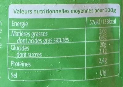 nem légumes - Nutrition facts - fr