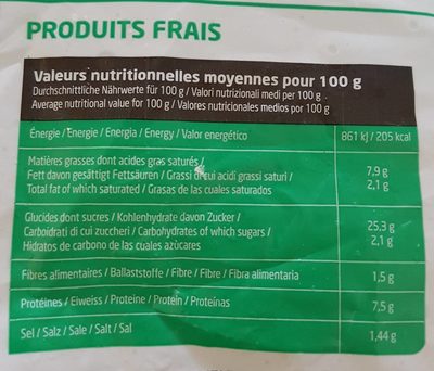 NEMS AU POULET - Nutrition facts - fr