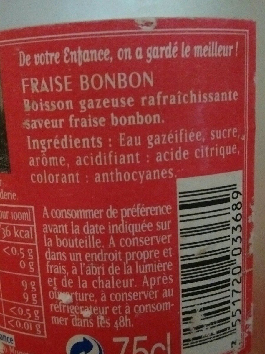 Lorina fraise bonbon - Ingredients - fr