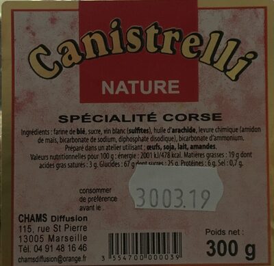Canistrelli nature - Product - fr