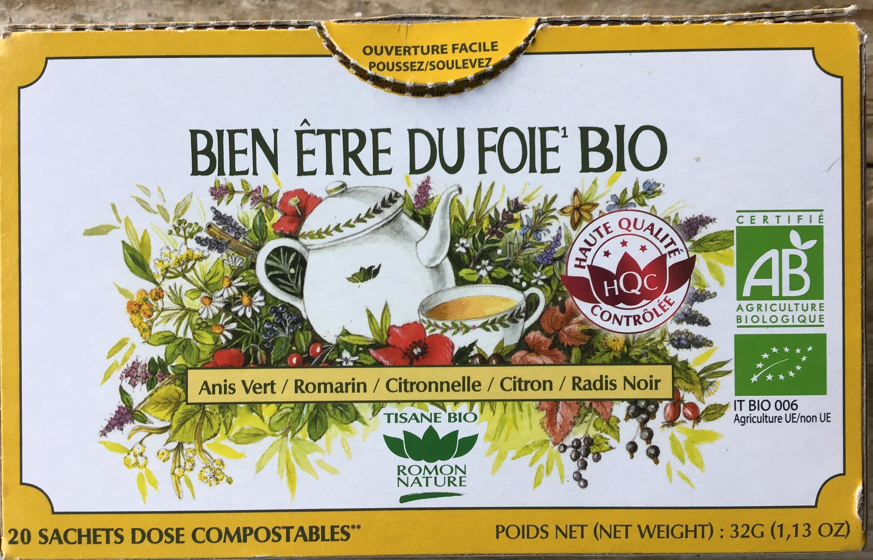 Tisane Bio Bien Etre du Foie - Romon nature - 32 g, 1.13 oz